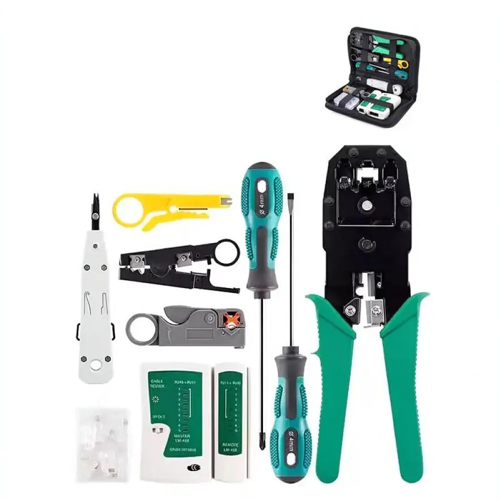 Comprehensive Network Installation Tool Kit Cable Tester Crimper Maintenance Set Durable Equipment For Lan Line Repairing