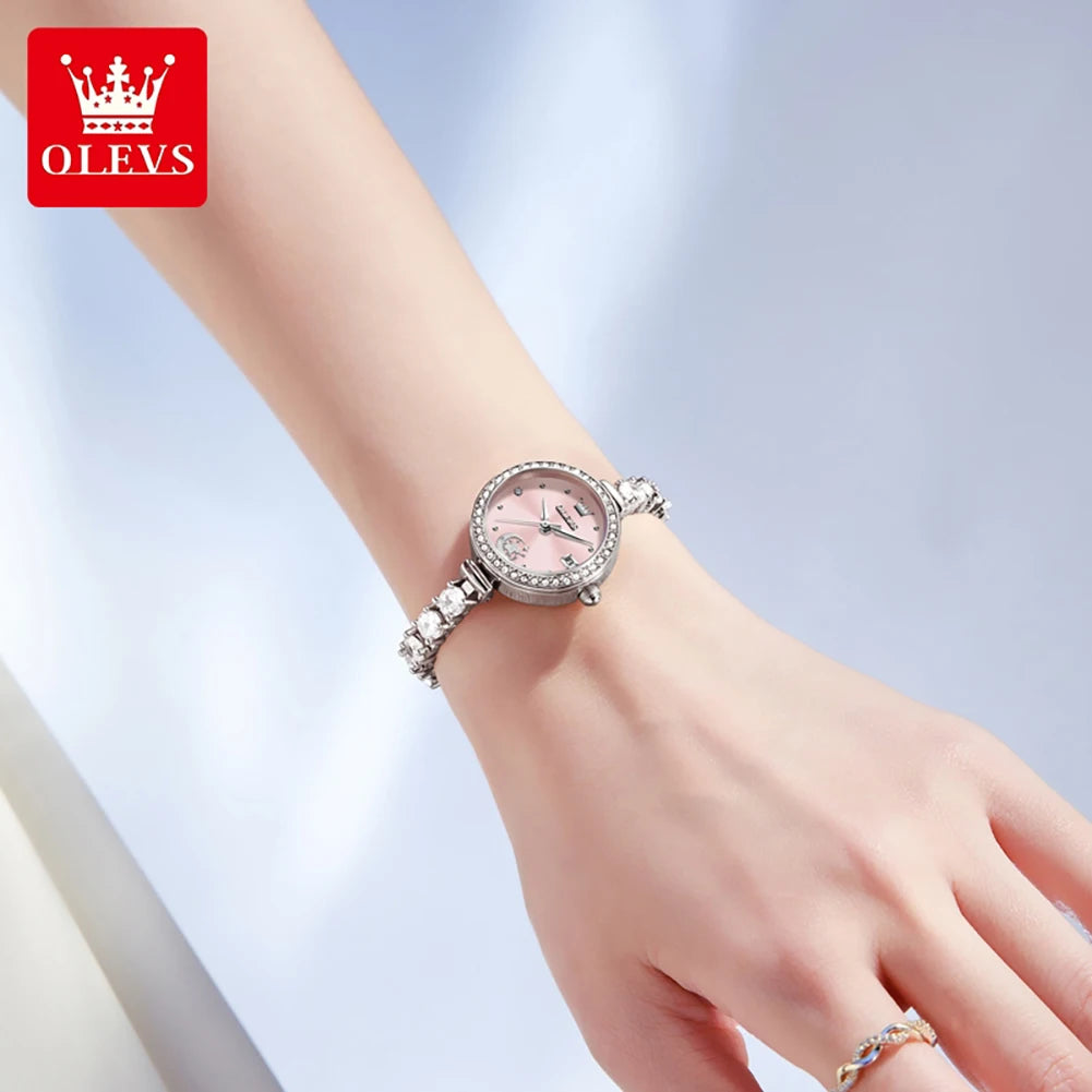 OLEVS 2998 Brand Original Authentic Watch for Woman Gift Box Bracelet Simple Quartz Women&