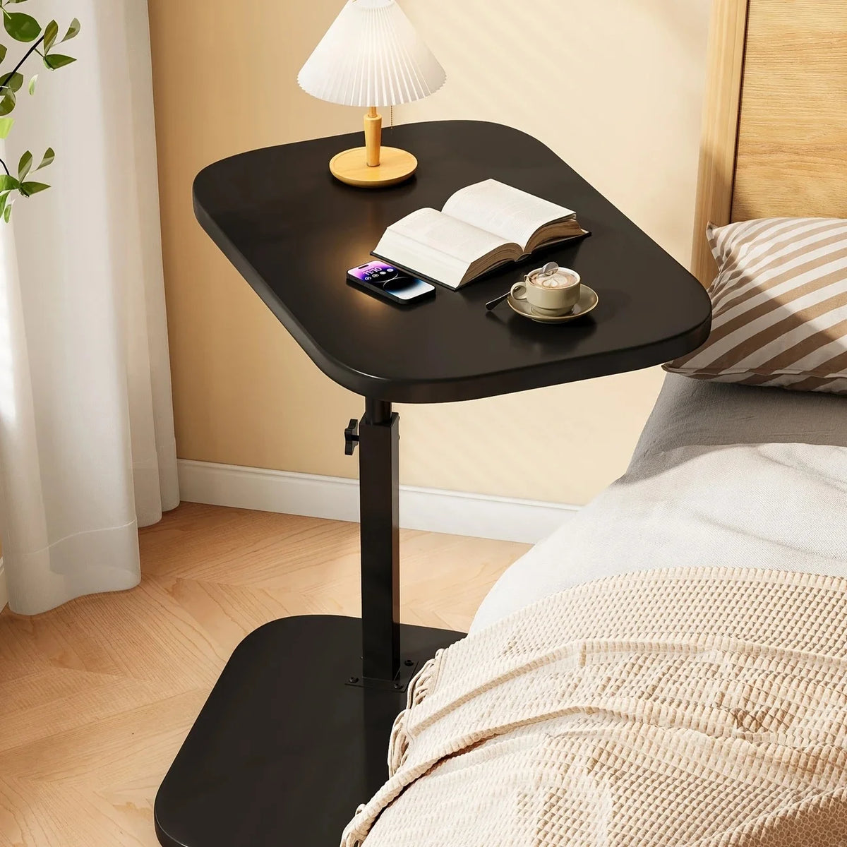Portable Adjustable Folding Side Table/Laptop Desk, for Home Office, Coffee Table, Bedside Sofa, Office Reception Area, Mother&