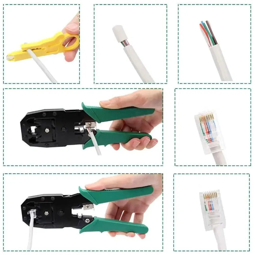 Professional Network Repair Tool Kit Ethernet Cable Tester Crimper Set Portable Home Office Maintenance Hardware Solution