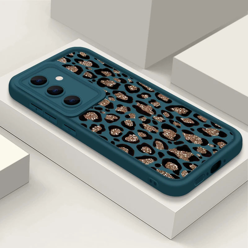 Brown Leopard Print Phone Case For Samsung Galaxy A17 A57 A56 A16 A18 A55 A36 A26 5G S26 S25 S23 S24 Ultra S24 S25 FE TPU Cover
