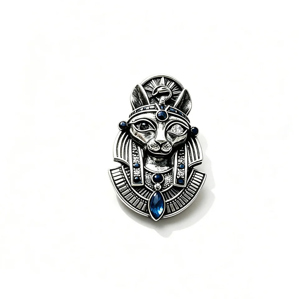 Medieval Halloween Bastet Cosplay Prop Brooch Lapel Pin Aged Finish Vintage Egyptian For Carnival Party Adult Unisex Gift