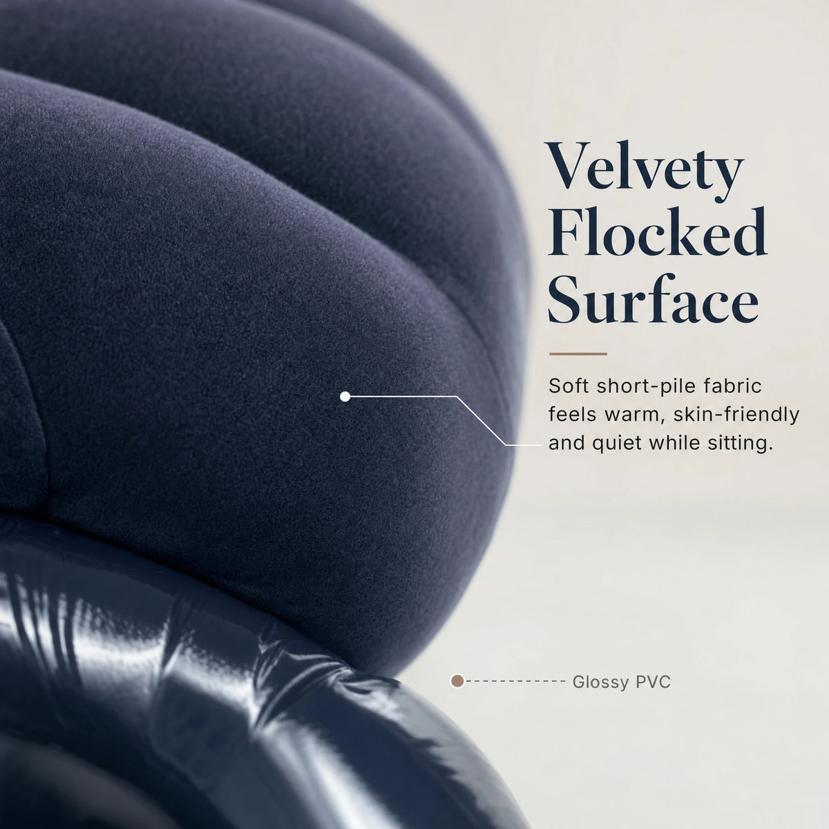 Flocked Round Inflatable Sofa Thickened PVC Ball Shape Lazy Lounge Chair Foldable Waterproof Sofa for Indoor Camping Bedroom Decor Gift