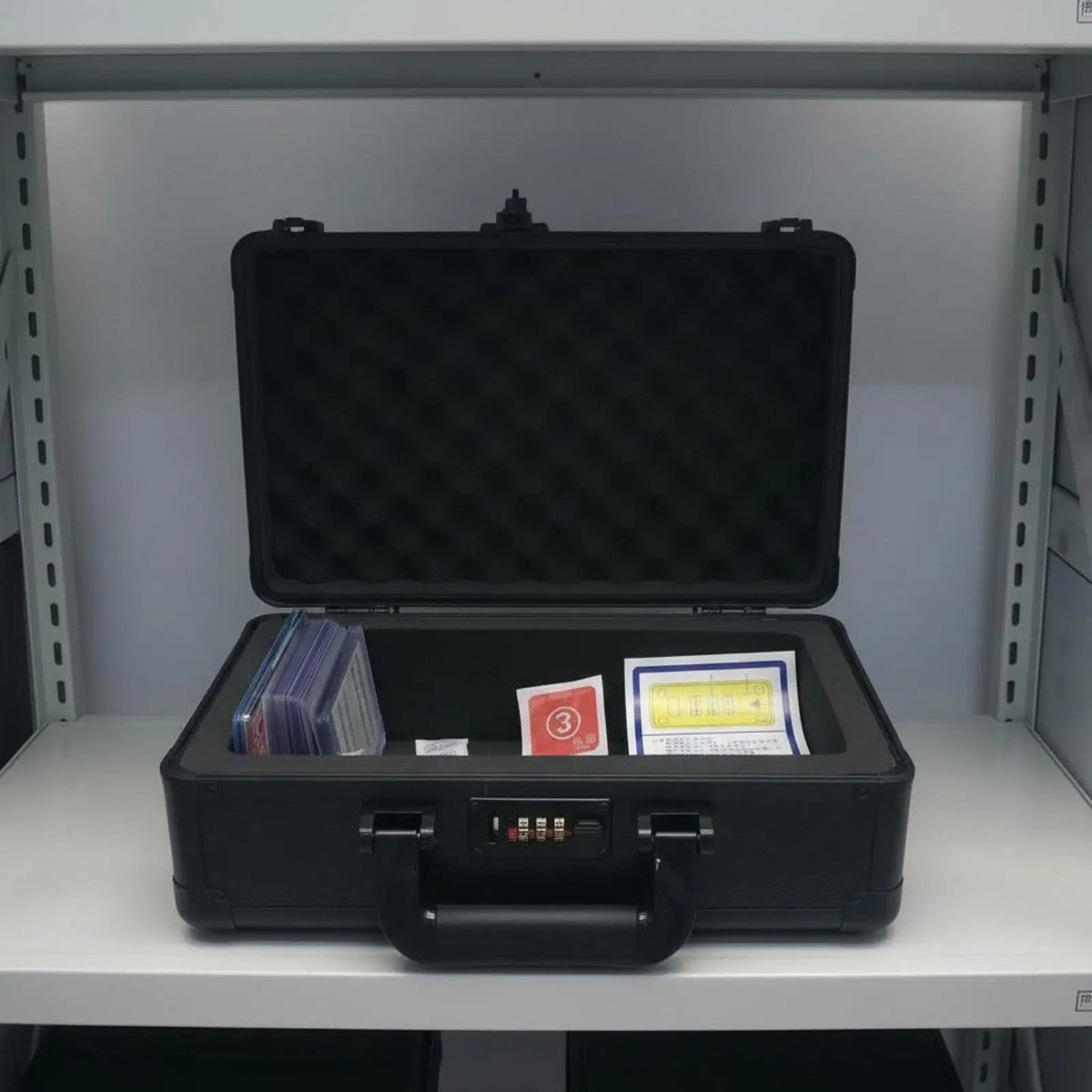 Lockable Card Container Portable Handle Slab Storage Container Aluminum Frame