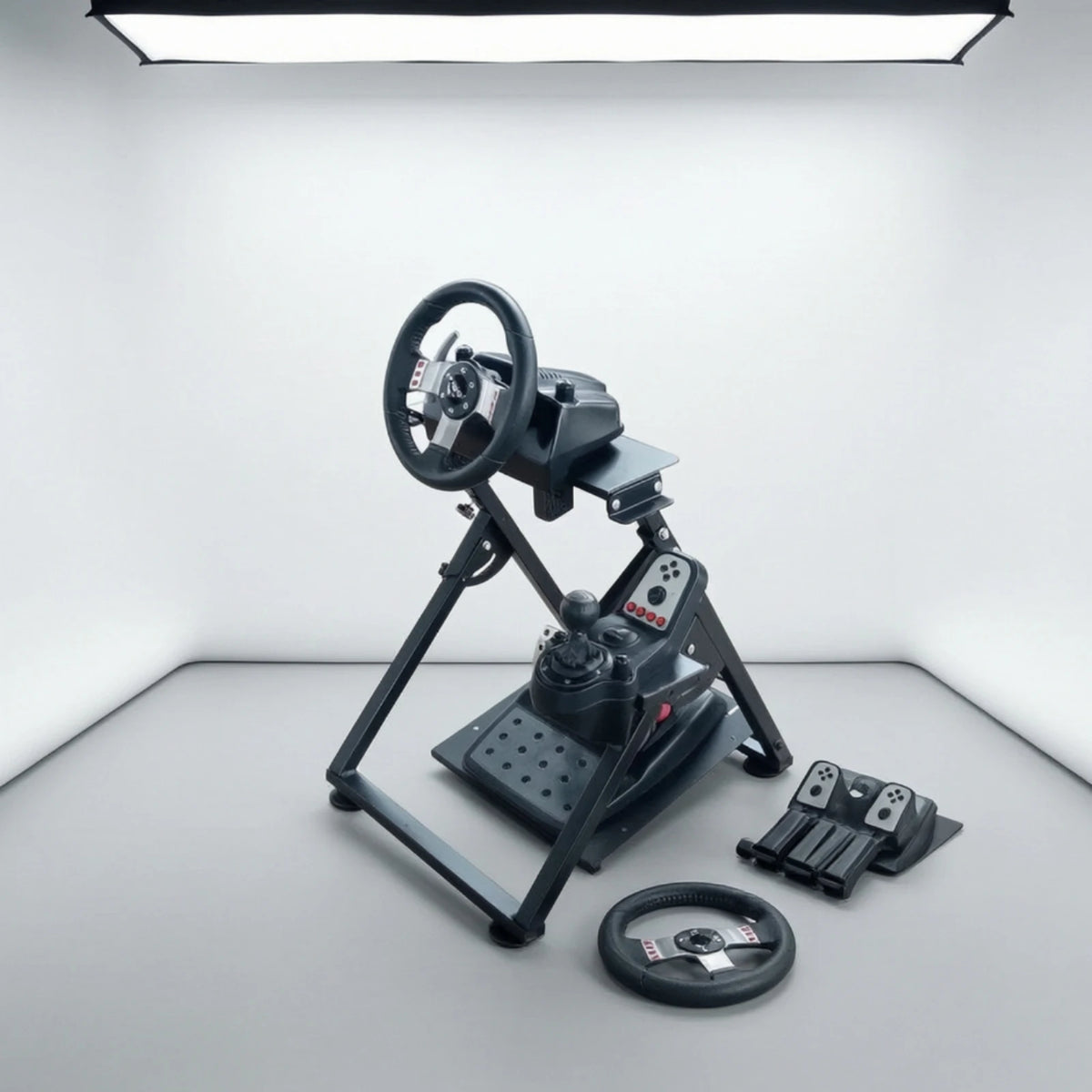 Wheel Stand with Shifter Mount Sturdy Racing Wheel Stand Stable Compact for Gamers, Gaming Room, Bedroom