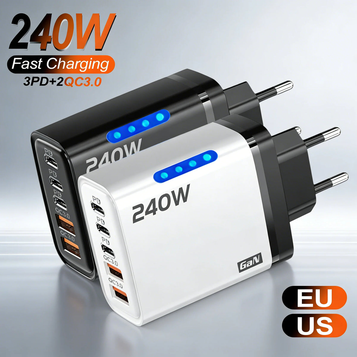 240W GaN 5-Port USB Wall Charger