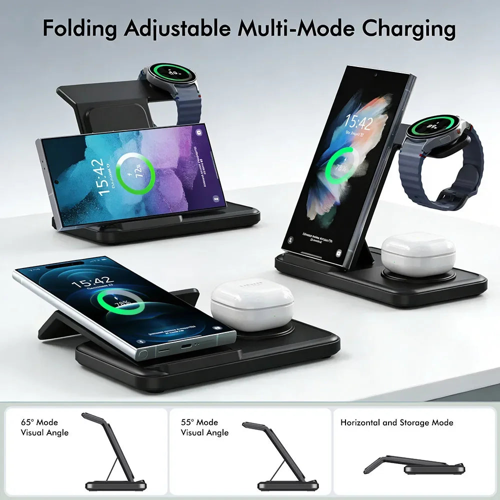 3 IN 1 Wireless Charger Station For Samsung S25 S24 S23 S22 S21 S20 Buds3 Pro/Buds Galaxy Watch 8 7 6 5 4 3 Fast Charging Stand