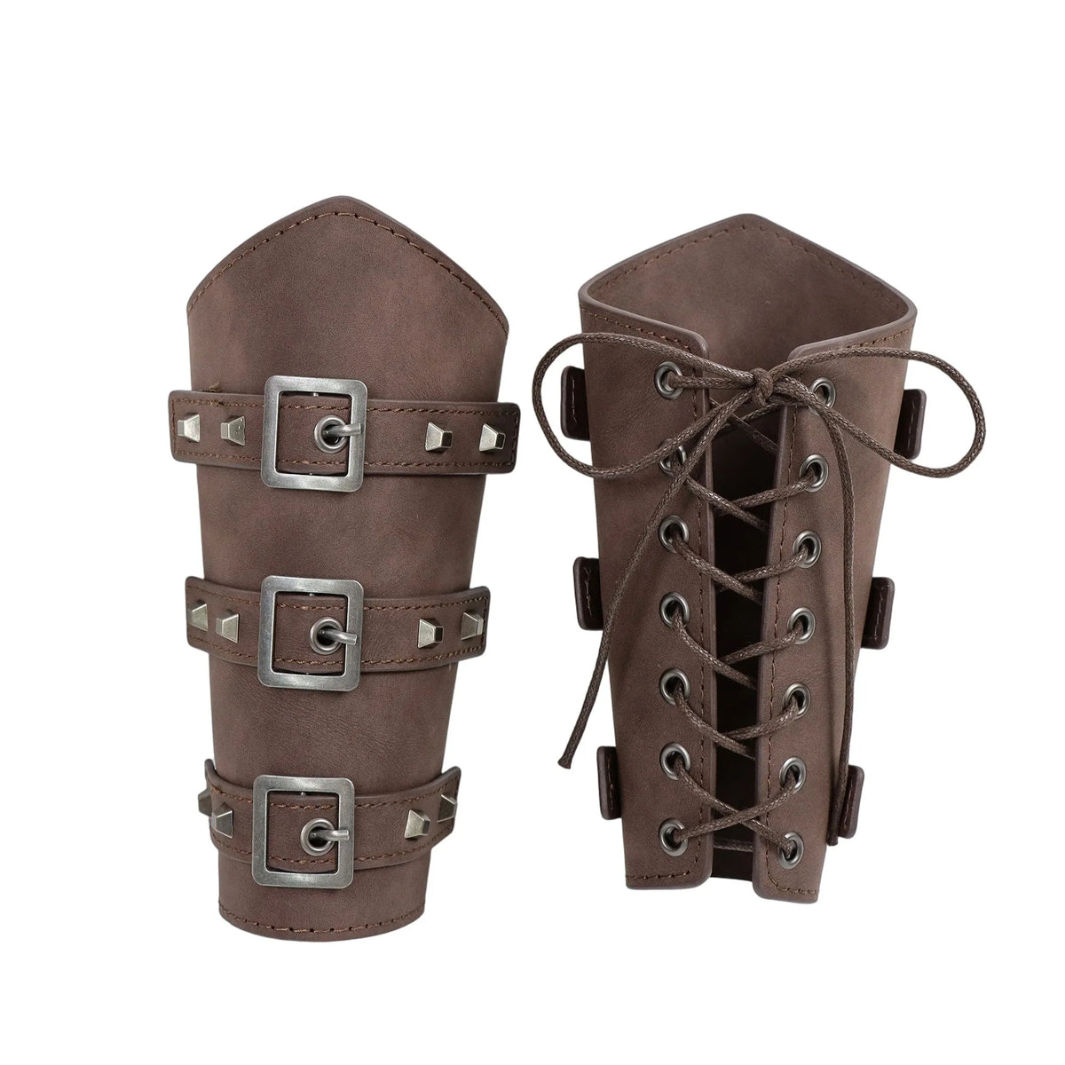Medieval PU Leather Belt Bracers Waist Pouch Set Viking Knight Pirate Cosplay Accessories Halloween Renaissance Costume Props