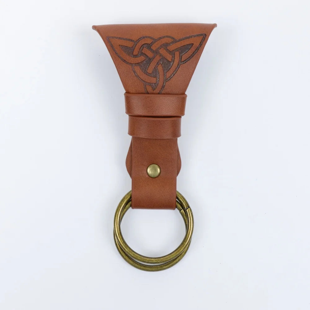Medieval PU Leather Skirt Hike Vintage Celtic Double Ring Skirt Lifter Belt Accessory Viking Witch Renaissance LARP Fantasy Hall