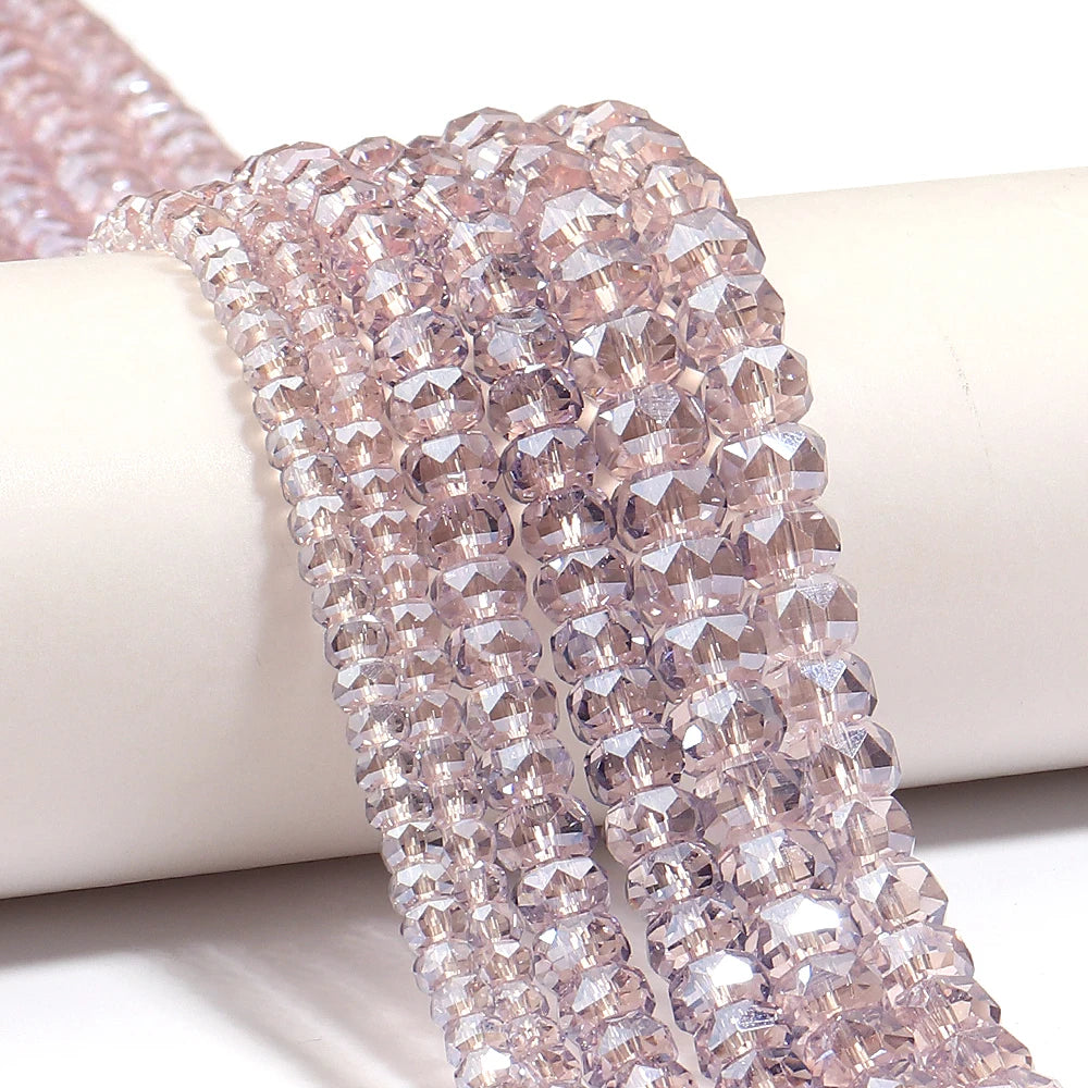 4/6/8mm Wheel Shape Austrian Crystal Glass Beads Flat Round Glass Loose Beads For Jewelry Making Bracelets DIY Accessories