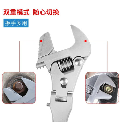 Perfect Multifunctional Five-in-one 10-inch Retractable Movable Wrench, Folding Shaking Head Ratchet