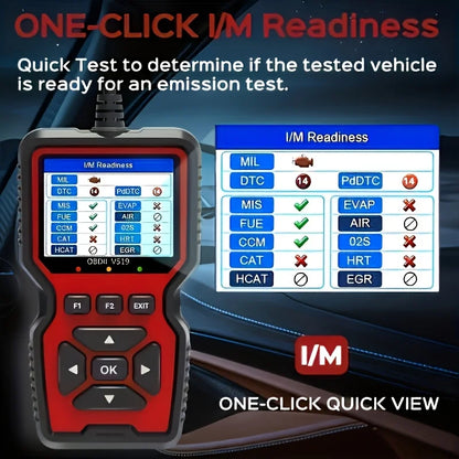 V519 Professional Obd2 Scanner - Usb-Powered Car Diagnostic Tool with Real-Time Data Stream, Full-Featured Obd Ii Testing (I/M Ready, Bod2/Eobd), Clears Engine Fault Lights, Reads/Erases Codes for Most Vehicles, Car Maintenance, Ergonomic Design, Durable