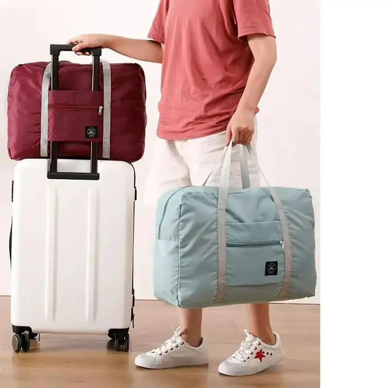 Foldable Large Capacity Travel Duffel Bag Portable Carry On Boarding Luggage Clothes Storage Handbag for Travel Moving Picnic