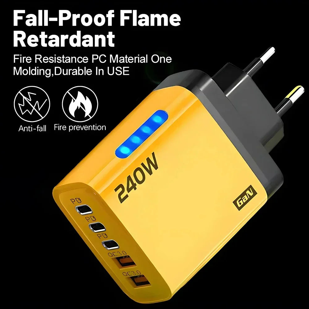 240W GaN 5-Port USB Wall Charger