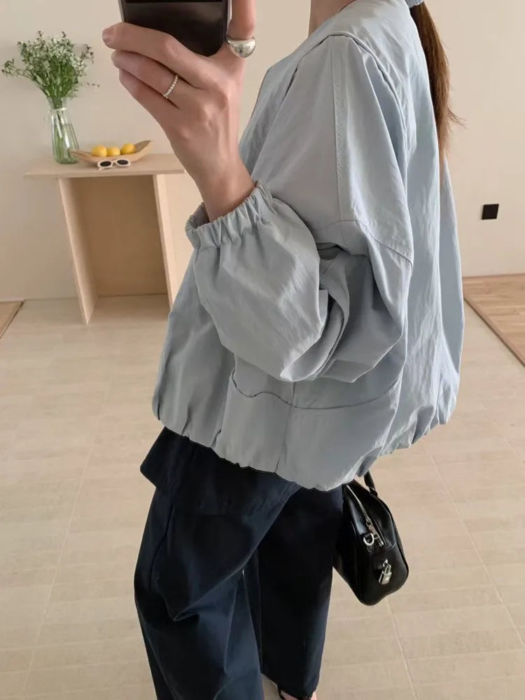 Korean Style Solid Color Women&