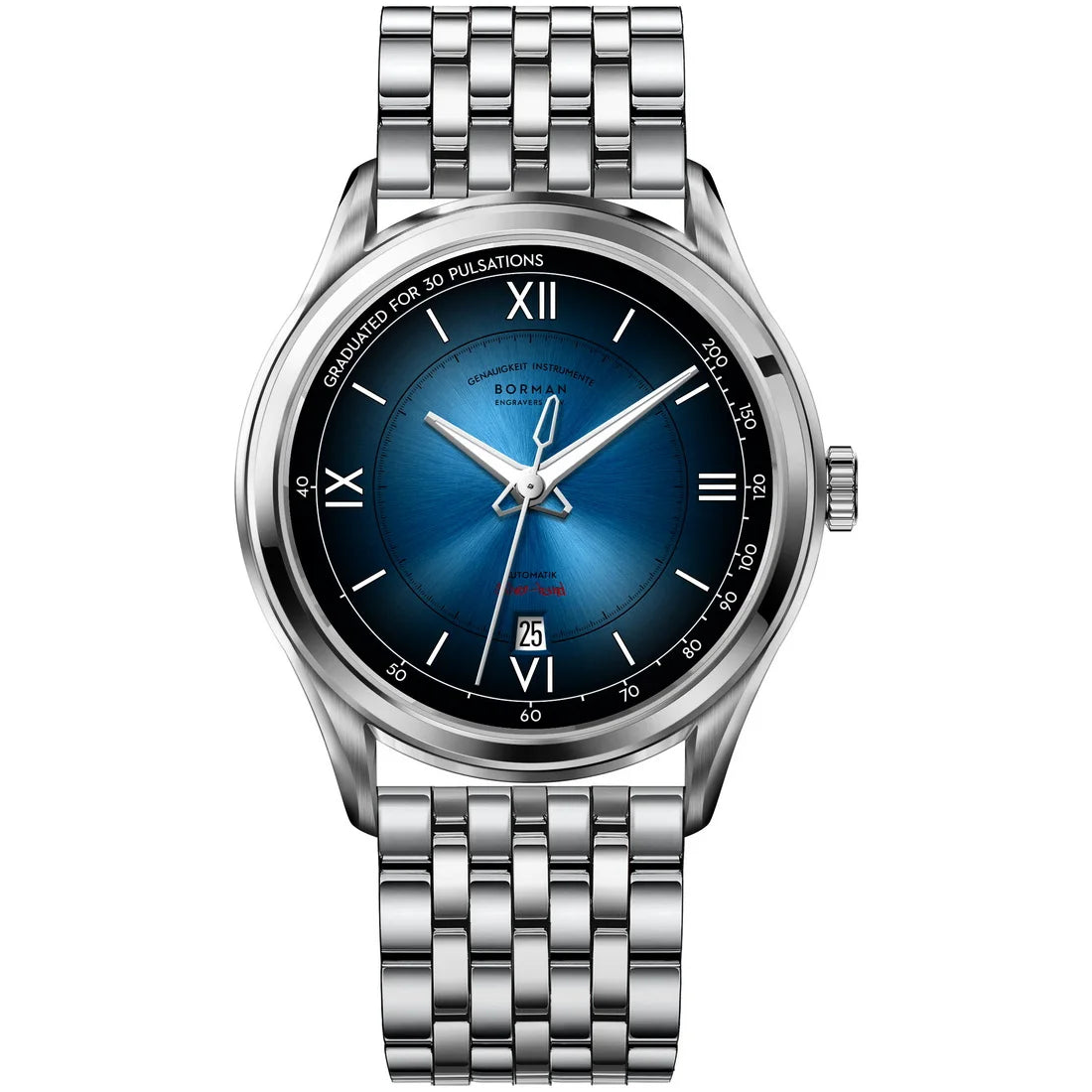 BORMAN Men Automatic Watch Fashion 41.5mm Mechanical Wristwatch 50M Waterproof Luminous Sapphire Mirror Gradient Dial Date