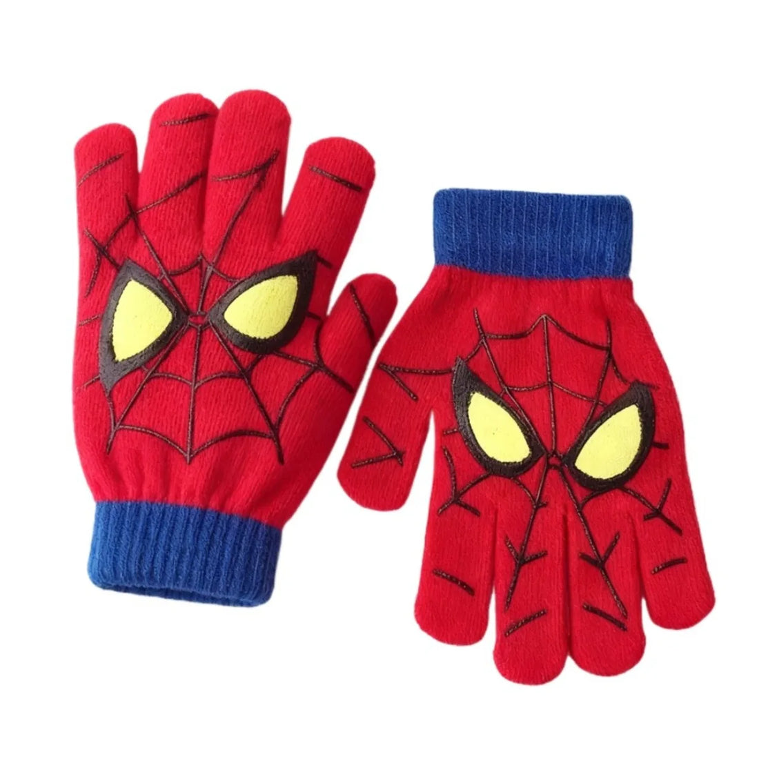 Spider Pattern Winter Warm Knitted Gloves Soft Stretch Full Finger Gloves for Daily Wear Christmas Gift
