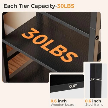 5-Tier Bookshelf, Modern Tall Bookcase, Open Storage Display Shelf for Living Room, Bedroom, Home Office, Narrow Standing Shelv