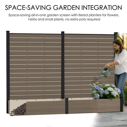 Privacy Screen with Planter 101" L x 70" H Outdoor Garden Screen, Customized
