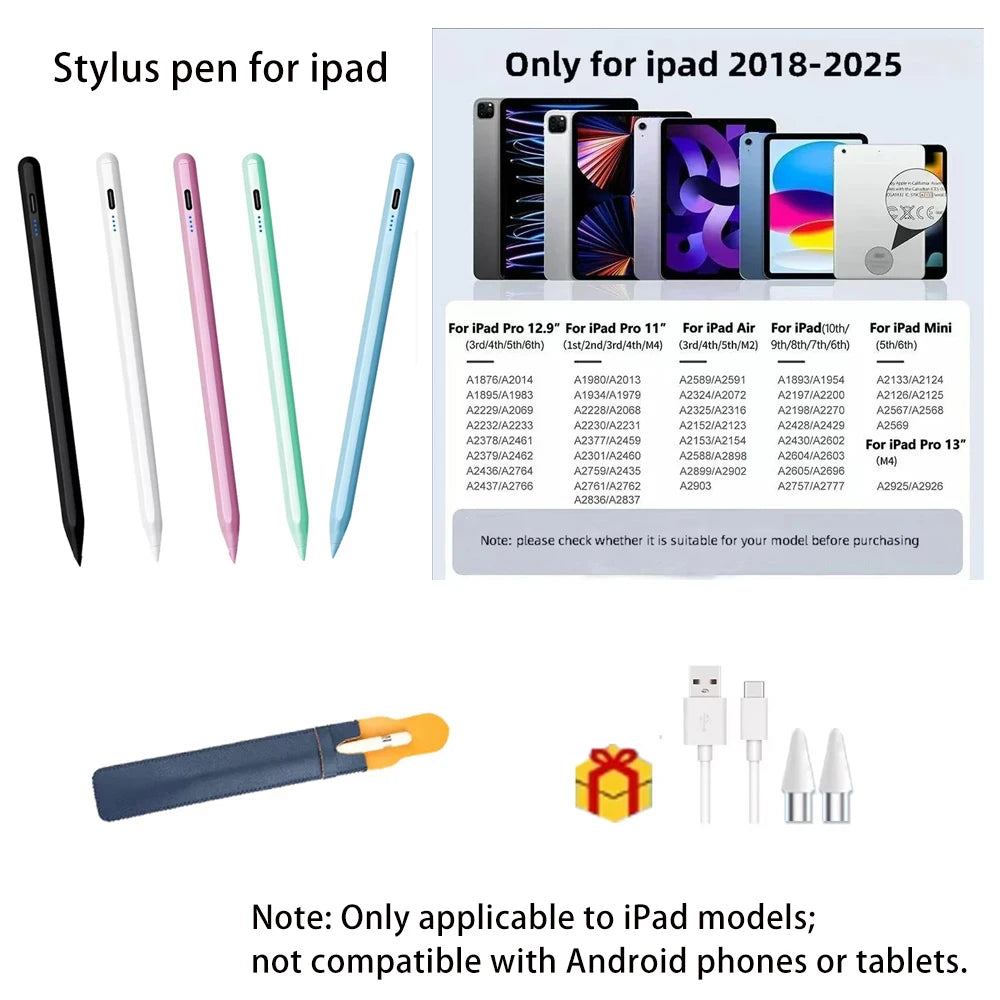 Dedicated iPad Pen Stylus for Apple iPad Pro Mini Air Compatible with APPLE Pencil 2018-2026 Models