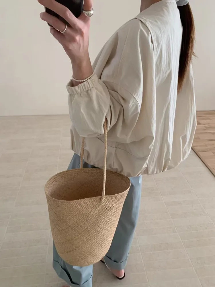 Korean Style Solid Color Women&