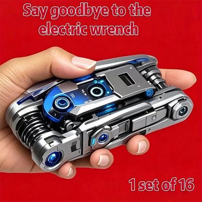 16-in-1 Socket Wrench Set, Non-Slip Rotating Head. Durable Stainless Steel for Home & Car Repairs. Easy & Universal Tool.
