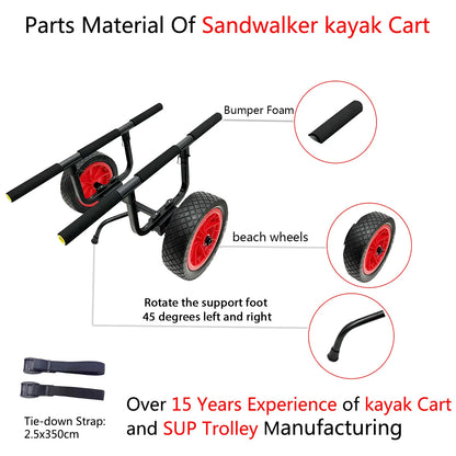 Heavy Duty Kayak Cart Dolly Canoe Trolley Wheels for Kayak SUP Paddleboard Surfboard Transport