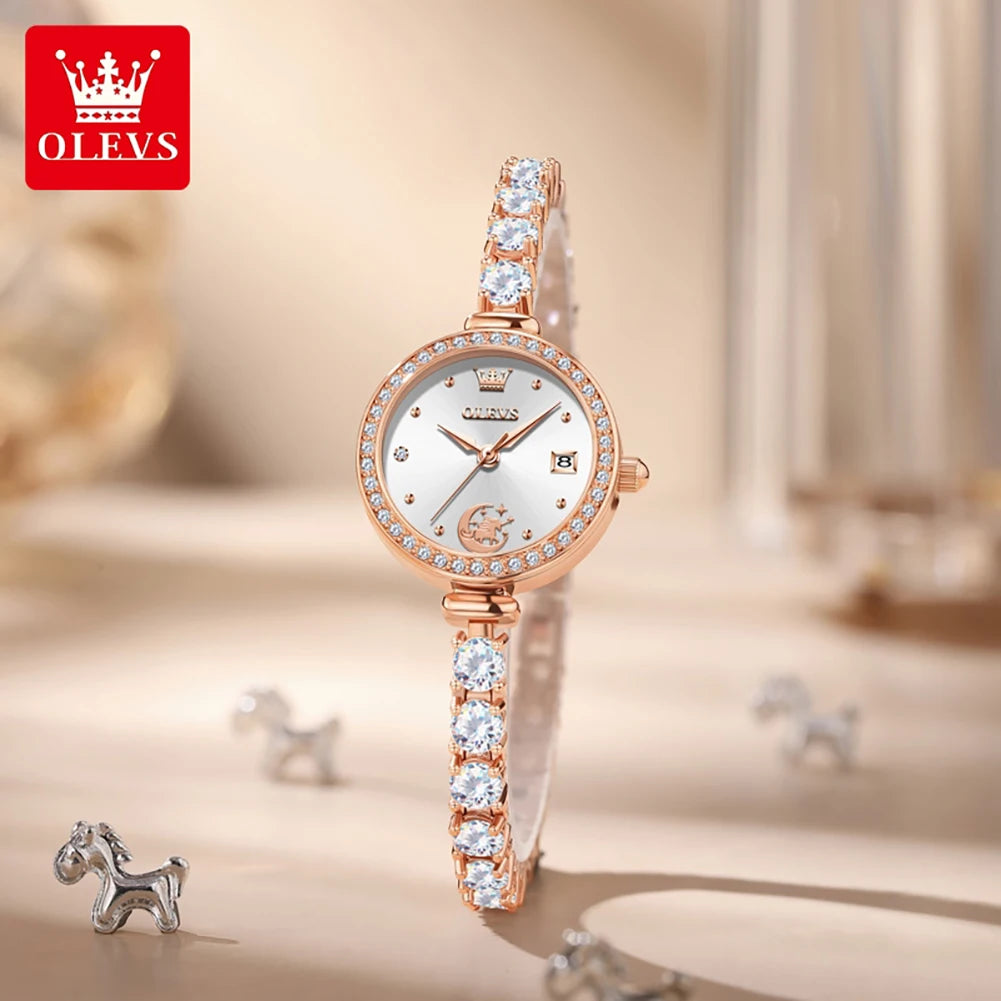 OLEVS 2998 Brand Original Authentic Watch for Woman Gift Box Bracelet Simple Quartz Women&