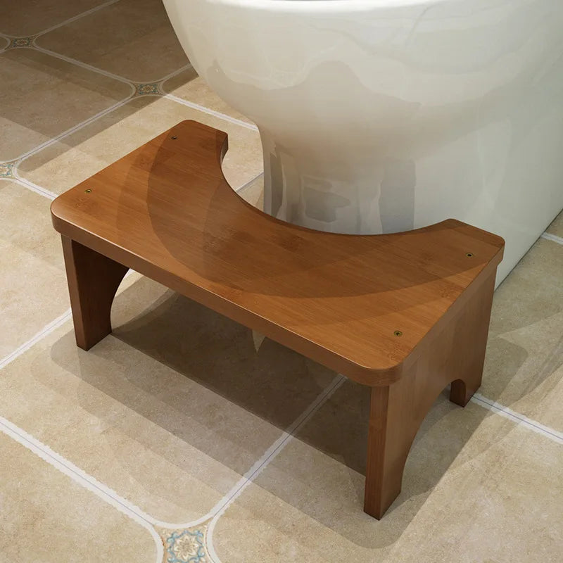 No Installation Not-Slip Bathroom Toilet Stool Upgrade Bamboo Squatting Toilet Stool for Adults Children