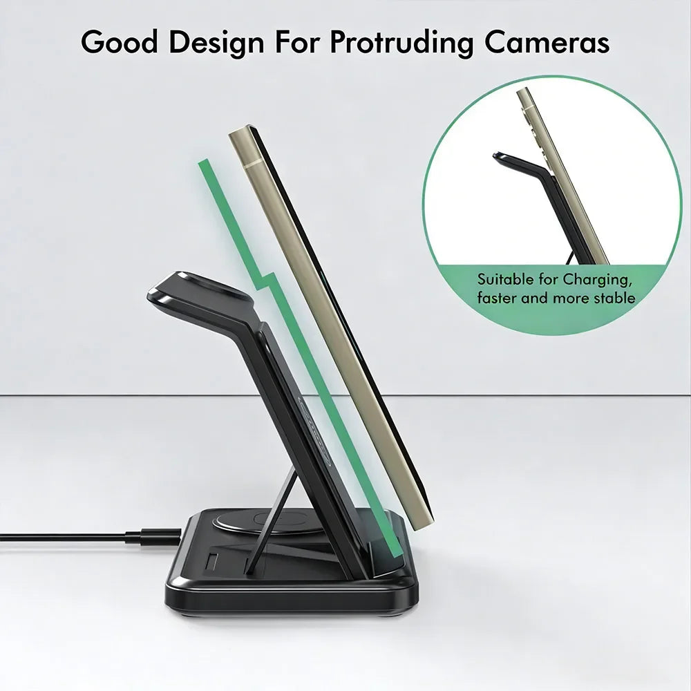 3 IN 1 Wireless Charger Station For Samsung S25 S24 S23 S22 S21 S20 Buds3 Pro/Buds Galaxy Watch 8 7 6 5 4 3 Fast Charging Stand
