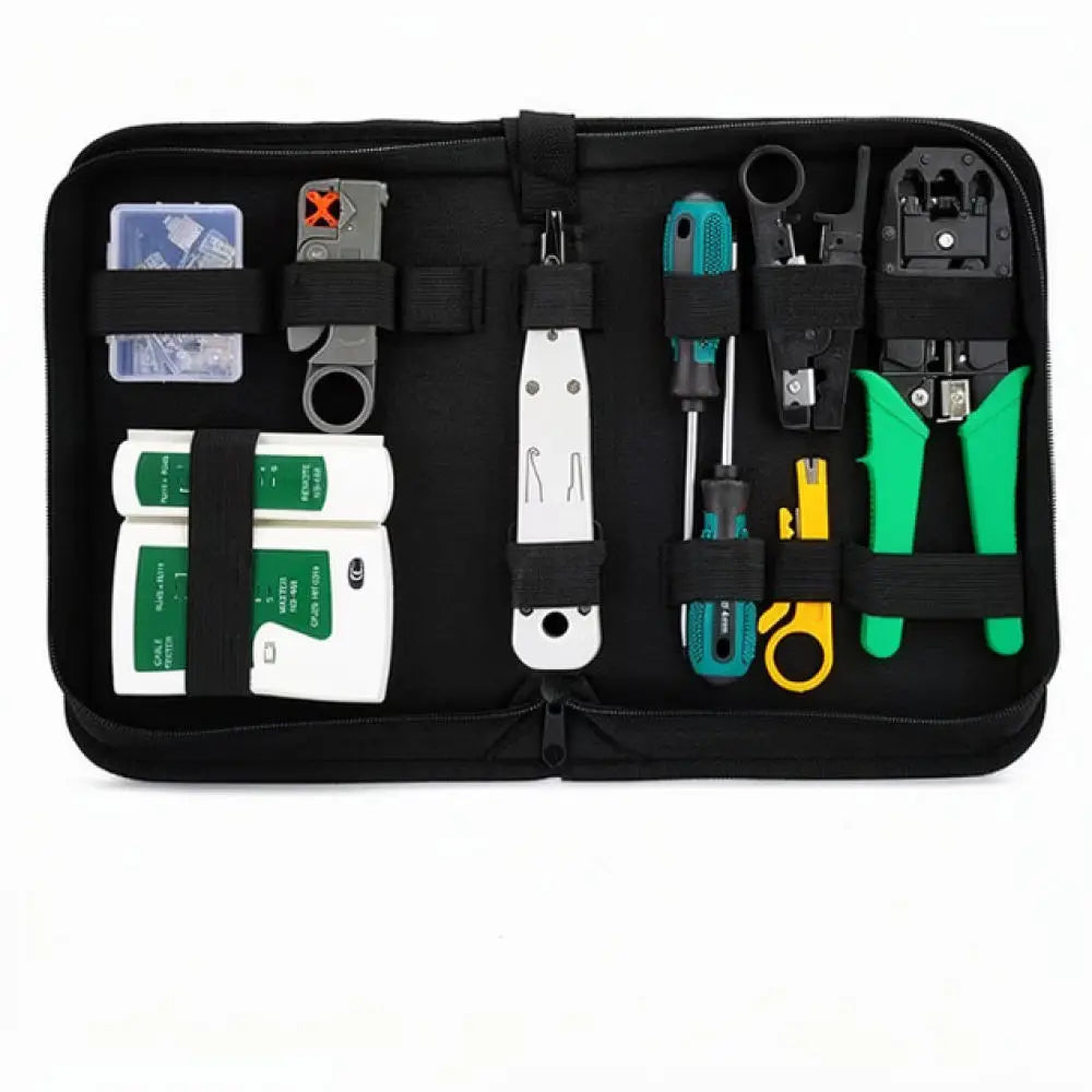 Professional Network Repair Tool Kit Ethernet Cable Tester Crimper Set Portable Home Office Maintenance Hardware Solution
