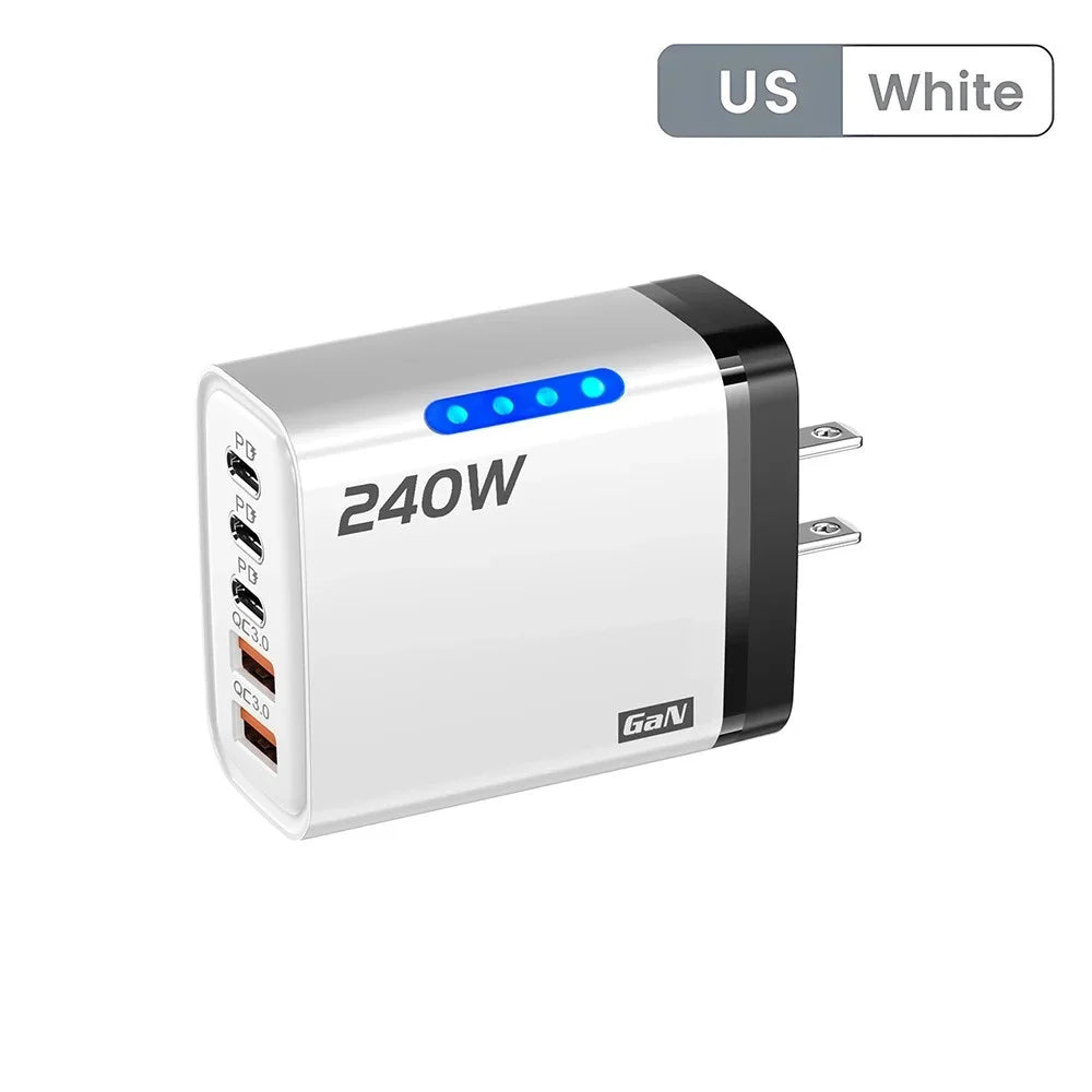 240W GaN 5-Port USB Wall Charger