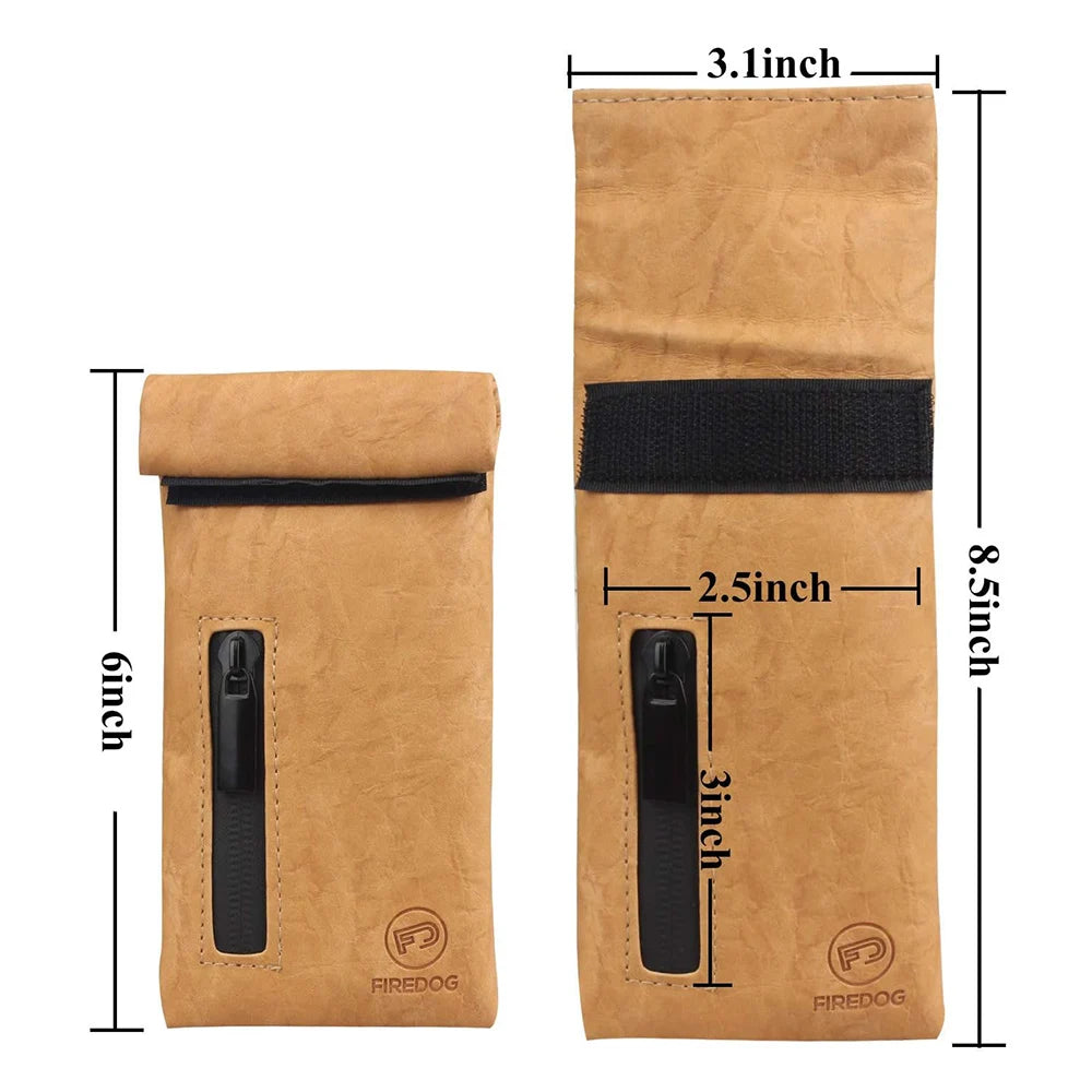 FIREDOG Smell Proof Bags Fabric Odor Proof Bag 3"x6" Small Travel Storage Pouch Case Bag