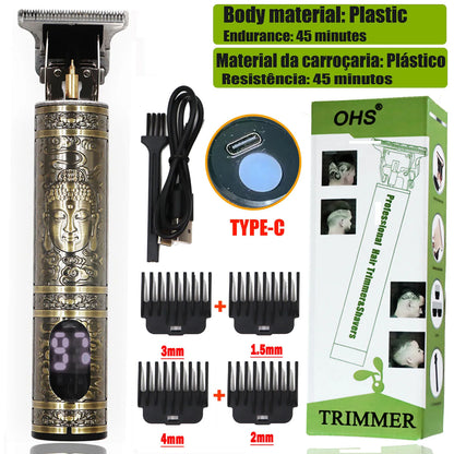 OHS Electric Hair Clipper Professional USB Cordless Clipper Professional Beard Trimmer Haircut Grooming Kit Hair Cutting Machine