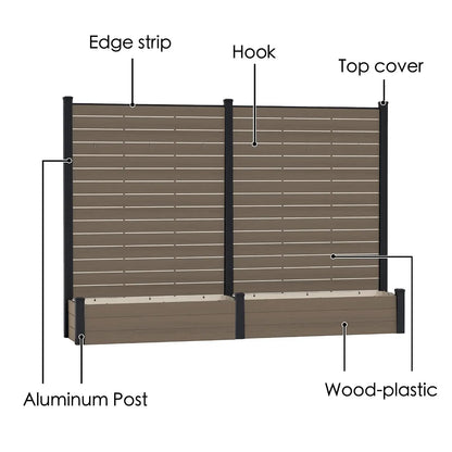 Privacy Screen with Planter 101" L x 70" H Outdoor Garden Screen, Customized