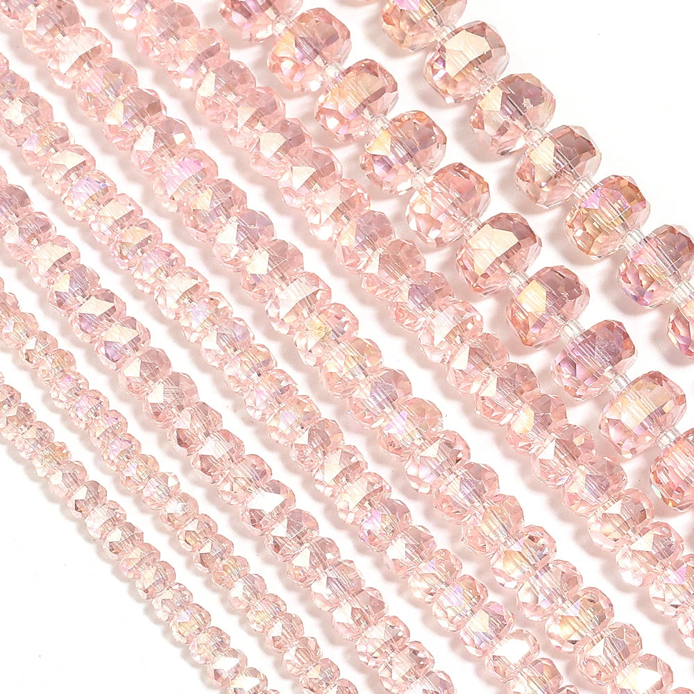 4/6/8mm Wheel Shape Austrian Crystal Glass Beads Flat Round Glass Loose Beads For Jewelry Making Bracelets DIY Accessories