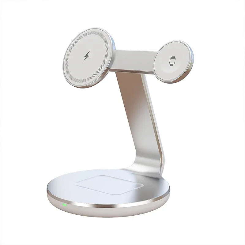 3 in 1 Wireless Charger Stand 360 Rotation 3 Charging Ports For iPhone  Apple Watch AirPods Fast Charging Dock Home Office Use