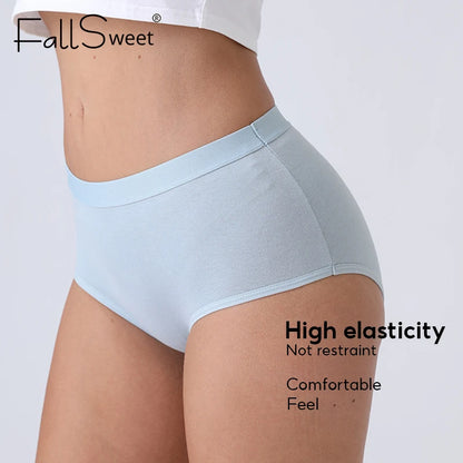 FallSweet 6PCS Plus Size Women’s Cotton Panties Seamless Briefs Soft Thin Breathable Underwear Solid Underpants Female Lingerie