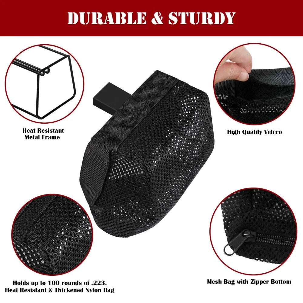 Quick Release Shell Catcher with Detachable Picatinny Heat Resistant Thickened Brass Catcher Nylon Mesh for Rifle