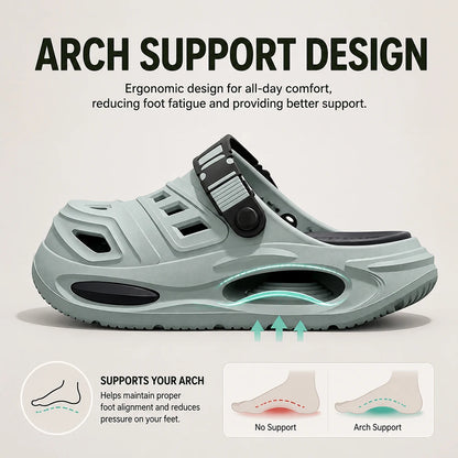 Men EVA Clogs Sandals Lightweight Non Slip Adjustable Strap Garden Beach Slippers Breathable Waterproof Summer Driving Slippers