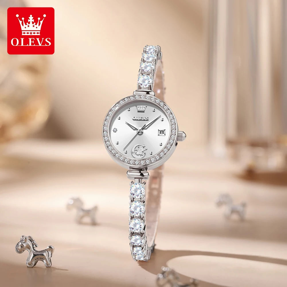 OLEVS 2998 Brand Original Authentic Watch for Woman Gift Box Bracelet Simple Quartz Women&