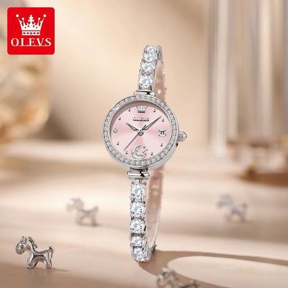 OLEVS 2998 Brand Original Authentic Watch for Woman Gift Box Bracelet Simple Quartz Women&