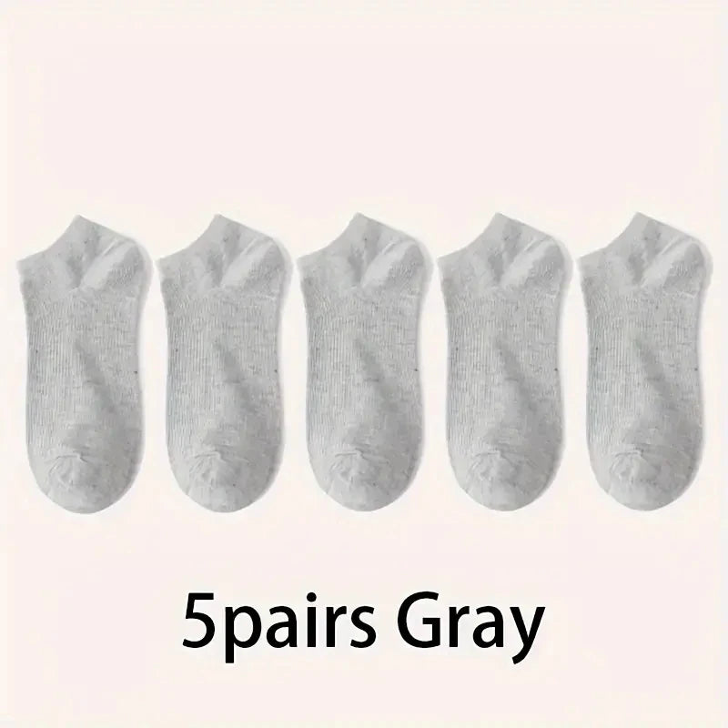 5/10-Pack Unisex Comfort-Fit Ankle Socks For All, Breathable &amp; Lightweight - Ideal For Sports &amp; Daily Wear