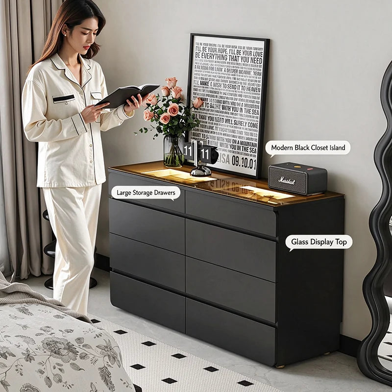 Nordic Cream Style Walk in Closet Island Cabinet Freestanding Jewelry Island Display Cabinet Bedroom Luxury Furniture FYMS