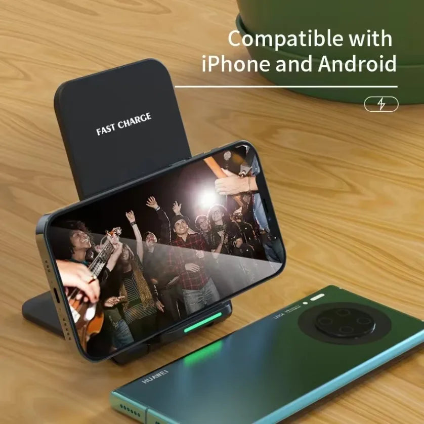 100W Wireless Charger Stand Pad For iPhone 13 12 11 Pro X XS Max XR 8 Samsung S21 S20 Qi Fast Charging Dock Station Phone Holder