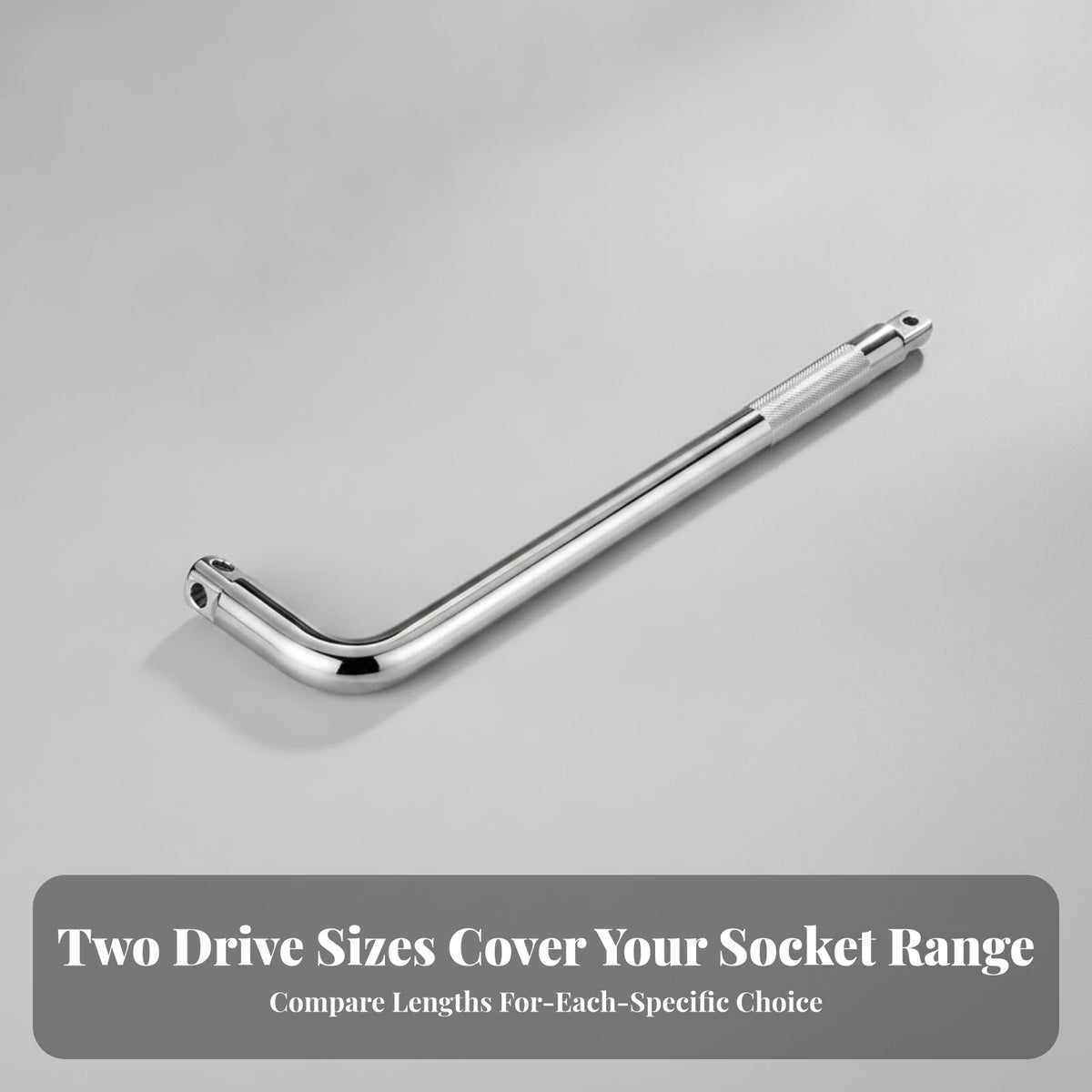 Socket Drive Bar Heavy-Duty Extension Bar with Knurled Grip Hand Tool Tight Confined Areas Mirror-Polished for Mechanics