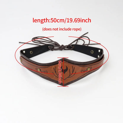Women Medieval PU Leather Elf Headband Moon Forehead Circlet Forest Druid Renaissance Warrior LARP Halloween Fantasy Cosplay Acc