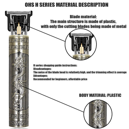 OHS Electric Hair Clipper Professional USB Cordless Clipper Professional Beard Trimmer Haircut Grooming Kit Hair Cutting Machine