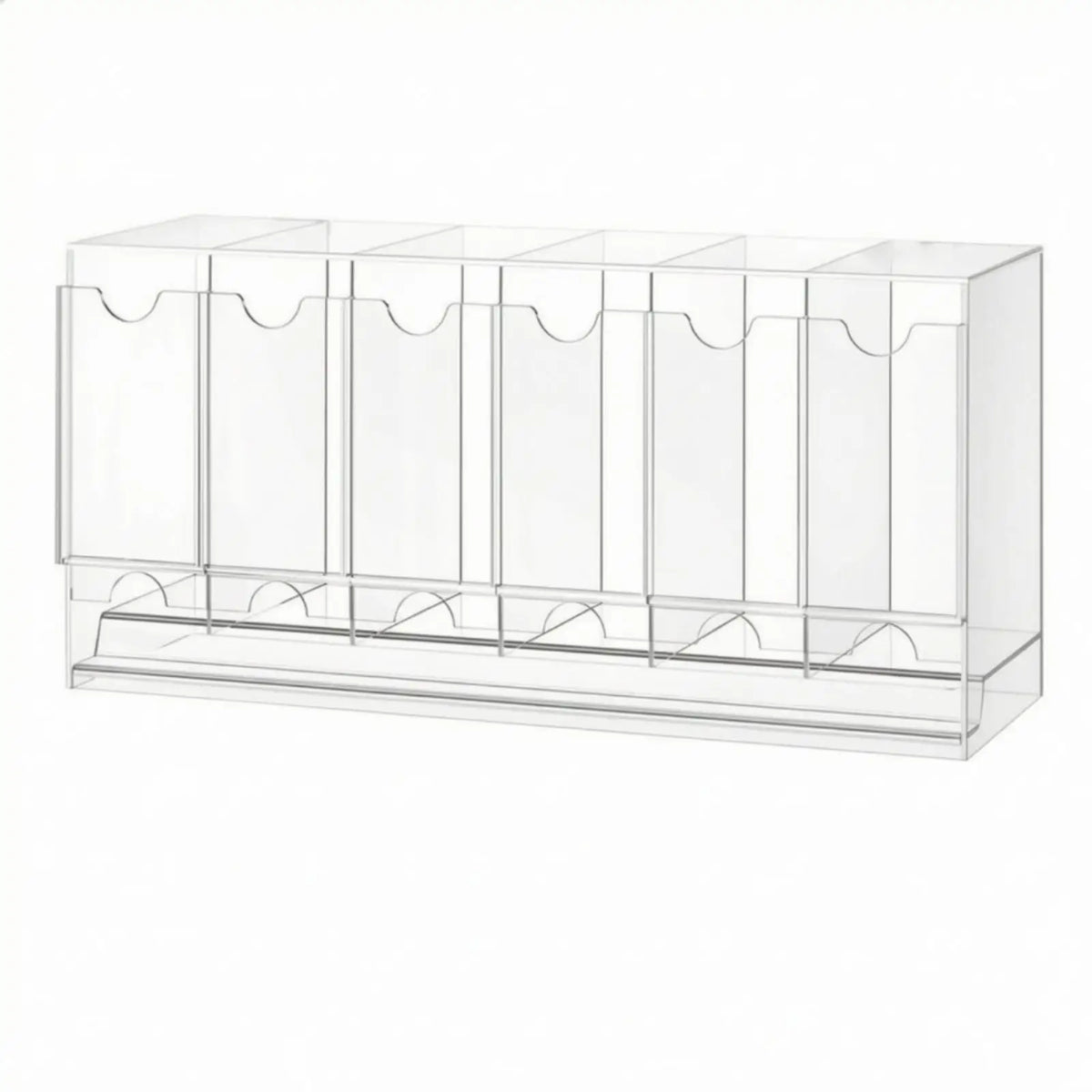 Card Packet Storage Display Case Acrylic Organizer Rack Six Compartment Divider Box for Booster Pack Collection
