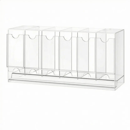 Card Packet Storage Display Case Acrylic Organizer Rack Six Compartment Divider Box for Booster Pack Collection